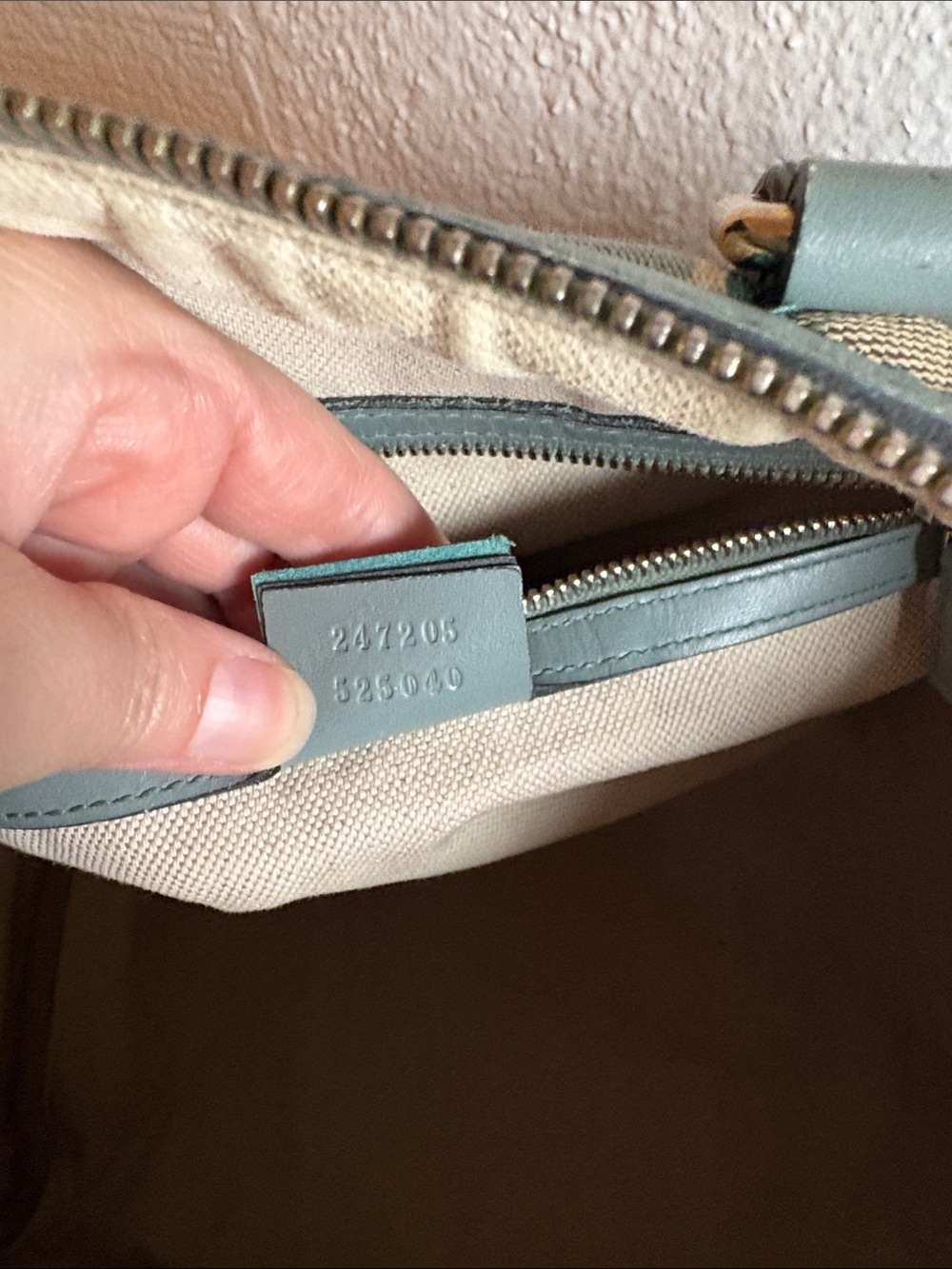 Gucci GG Canvas Boston Bag with Blue Green Stripes - Authentic Vintage COA - Picture 10 of 16